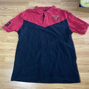 COOGI Rugby Mens Shirt Large Polo Red Blue Stripe Kangaroo Australia Size XXL